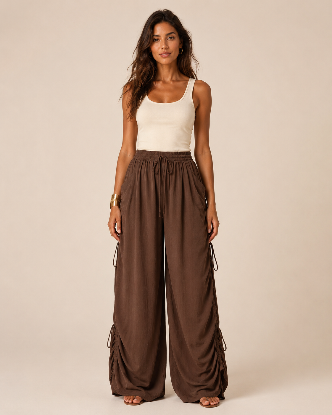 High drawstring waist